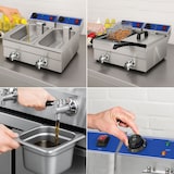 thumbnail of VERTES Friteuse Friteuse Roestvrij Staal 2x 10L (2x 3000W, 230V, koude zone principe, temperatuur traploos regelbaar 50-250°C, 2 frituurmanden)