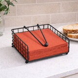 thumbnail of WellHome - Servethouder van metaal en bamboe in zwart 19x19x7 cm - A-mesa