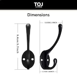 thumbnail of TOJ Living Ganchos para abrigo – juego de 5 – negro mate – carga 5 kg – con tornillos – ganchos de pared
