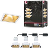 thumbnail of Paulmann LED Einbauleuchte 3-Step-Dim Cole Coin 3er-Set  IP44 eckig 88x88mm  Coin 3x6W 3x470lm 230V dimmbar 2700K Weiß#Gold matt 93130