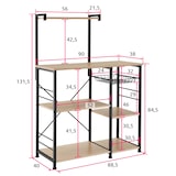thumbnail of tectake Etagère de cuisine Crawley réglable en hauteur 90x40x131,5cm - Bois clair industriel, Chêne Sonoma -404755