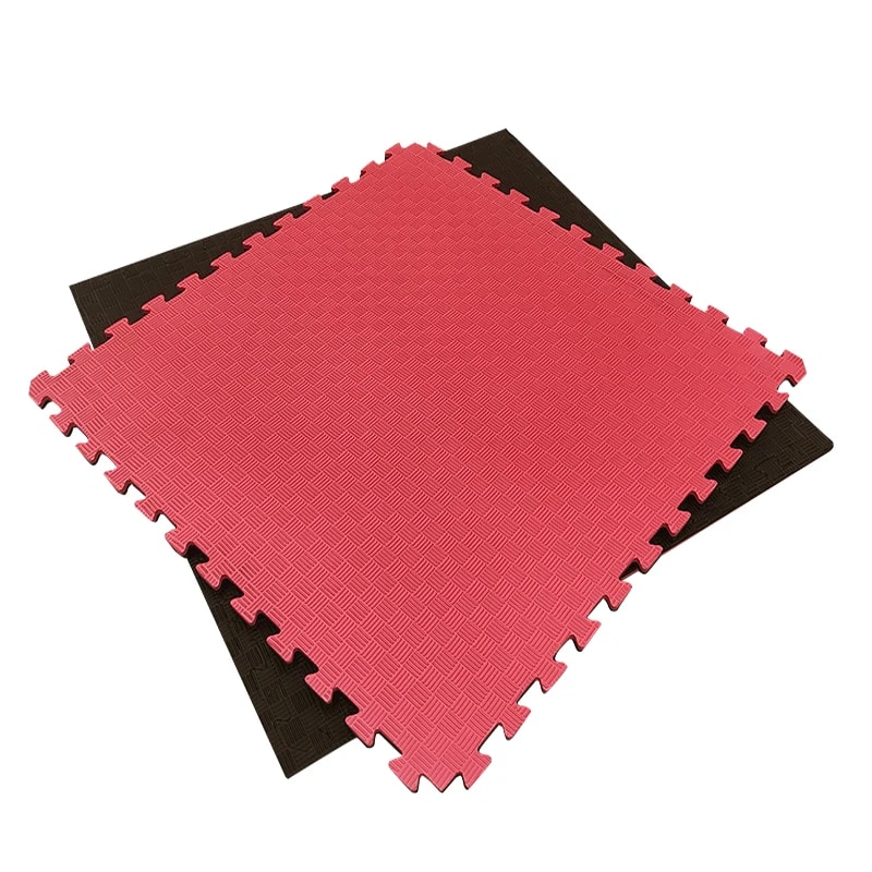 Arquiservi - Tapete Tatami Puzzle 1x1x20mm Vermelho-Preto (Lote 20Unid) Antiderrapante, yoga, pilates.