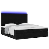 thumbnail of vidaXL Ottoman-Bett mit Matratzen & LEDs Schwarz 180x200 cm Samt