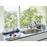 thumbnail of Yamazaki Abtropfgestell Abtropfkorb Abtropfständer Geschirr Metall Abtropfschale schwarz schmal 57x18x16cm