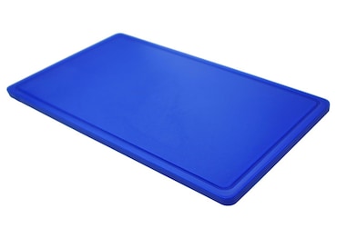 METRO PROFESSIONAL Tabla de corte GN 1/1, polietileno, 53 x 32,5 cm, con ranura para zumo, azul