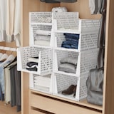 thumbnail of Relaxdays Schrank Organizer 3er Set, stapelbare Kleiderschrank Aufbewahrungsboxen, 13 x 33,5 x 43,5 cm, ausziehbar, weiß