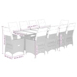 thumbnail of vidaXL 11-tlg. Garten-Bistro-Set mit Kissen Grau Poly Rattan