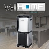 thumbnail of WellHome - Eco-afvalbak 32 liter met 3 compartimenten (2x8L en 1x16L), kleur Zilver - 32,4x21,2x77,4cm