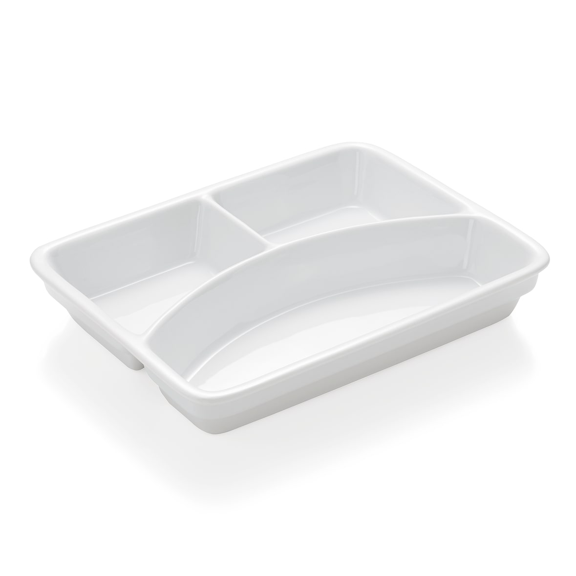 WAS Germany - Abteilschale Set HAMBURG SYSTEM, 23,5 x 17,5 x 3,7 cm, 3-fach Unterteilung, Set á 3 Stück, Porzellan