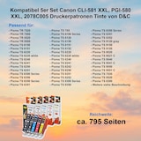 thumbnail of Kompatibel 5er Set Canon CLI-581 XXL, PGI-580 XXL, 2078C005 Druckerpatronen Tinte von D&C