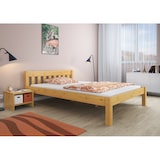 thumbnail of Einzelbett Bettrahmen 120x200 Futonbett Kieferbettgestell Massivholz natur Rollrost 60.38-12
