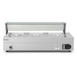 thumbnail of VERTES Calentador de comida, calentador de bufé, eléctrico, 1500 W(incluye 3 recipientes GN de 1/2 con tapa, 10 l, 30-85 °C)