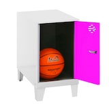 thumbnail of Metallschrank mini zerlegt WEISS/ROSE 575x400x500 mm (Höhe x Länge x Breite)