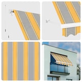 thumbnail of Wasabi - Toldo Exterior Balcón Enrollable 3x2,5 Gris-Amarillo – Soporte Techo y Pared – Anclaje Barandilla