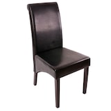 thumbnail of Set van 6 eetkamerstoelen Keukenstoel Stoel M37 ~ leer, zwart, donkere poten