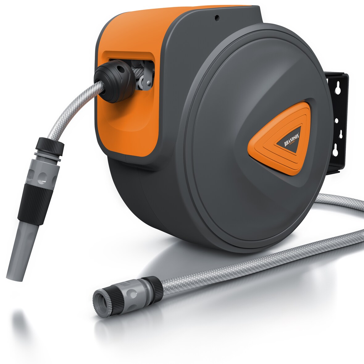 Brandson 20 m Schlauchtrommel - Gartenschlauch - automatisch einziehbar - Schlauchdurchmesser 13 mm - 180 Grad drehbar - kompatibel mit Gardena