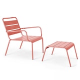 thumbnail of Relaxfauteuil en voetensteun van kleimetaal