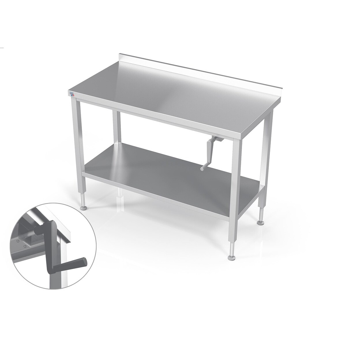 L2G Table inox adossée 90 x 180 x 60 cm L2G