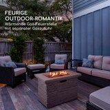 thumbnail of Anafi Gas-Feuerstelle 40.000BTU/13kW Abdeckung Edelstahlbrenner Beiger Stein