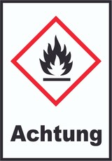thumbnail of Schild Entzündbare Stoffe Achtung Flamme hochkant A0 (841x1189mm)