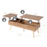 thumbnail of COSTWAY Mesa de centro ajustable en altura, mesa de salón con espacio de almacenamiento, doble superficie elevable