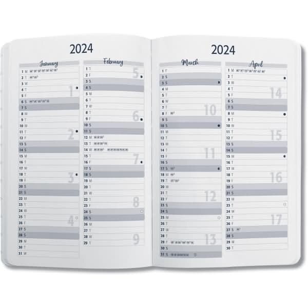 Wochenkalender Jolie 2024 ca. A6 1 Woche/2 Seiten Hardcover dark purple
