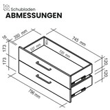thumbnail of bümö smart Schubladenschrank, Büroschrank 80cm breit in Graphit/Eiche mit 4 Schüben - Bürocontainer aus Holz, Container mit Metallgriffen & Soft-Stop