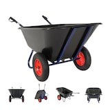 thumbnail of 2-Rad Schubkarre XXL 290 L 300 kg Gartenschubkarre Hofkarre Schiebkarre Luftrad Metallfelgen schwarz