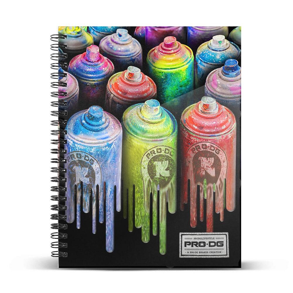 PRO-DG Colors - Cuaderno Espiral A5 Micro Tapa Dura 120h Cuadro 5 mm 6 Tal.