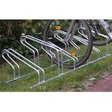 thumbnail of Fahrradständer für 6 Fahrräder höhenversetzt 210 x 45 cm Stahl feuerverzinkt grau 2x3 Bodenparker Reihenparker