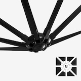 thumbnail of UAC Ampelschirm Sonnenschirm  Ø 300 cm, mit Kurbel, UV-Schutz bis UPF 50+, robuste(s) Schirmrippen Fußkreuz, Kurbelschirm, Taupe