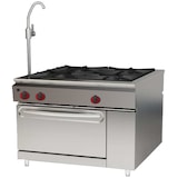 thumbnail of EURAST - Cocina central 4 fuegos y 1 horno pasante, a gas - 1040x1050x900 mm - 29,5 Kw - 40071010