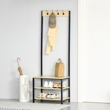 thumbnail of Perchero de Pie Perchero Metálico Zapatero 2 Estantes 4 Ganchos Colgador Pasillo