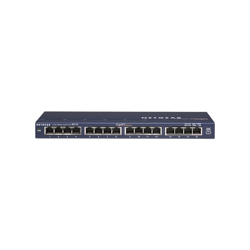 Netgear ProSafe GS116 16 Port Gigabit Switch 16 x 10/100/1000, Desktop