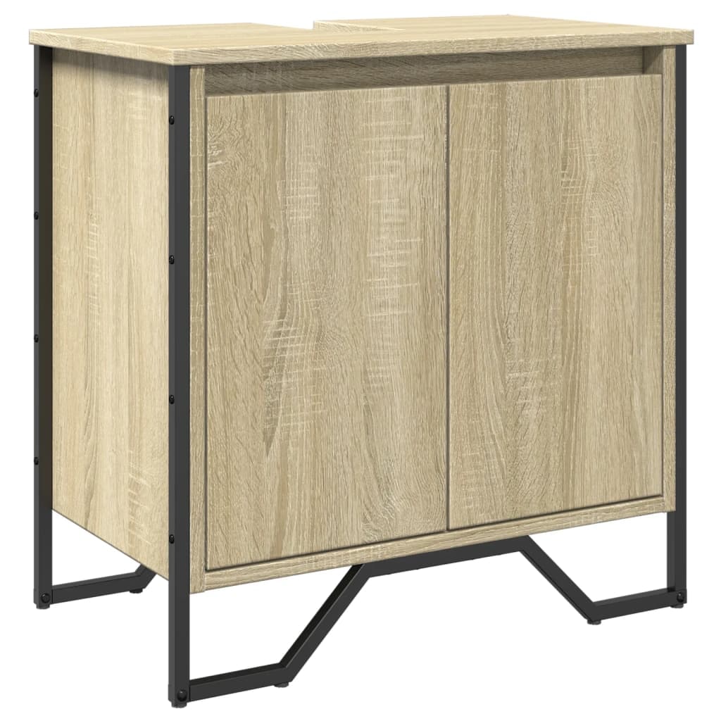 vidaXL Waschbeckenunterschrank Sonoma-Eiche 60x35x60 cm Holzwerkstoff