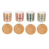thumbnail of Coffret de 4 tasses et sous-tasses Beach Club 10 cl -  10.00 cl Multicolore Rond Porcelaine Table Passion 6.40x5.60 cm
