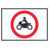 thumbnail of Schild Verbot Krafträder Symbol A3 (297x420mm)