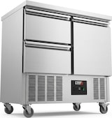 thumbnail of Romux® Saladette und Pizzatisch 1 Tür und 2 Schubladen 90x70 cm 220 Liter Statisch | Kühltisch von Pizzen und Salaten
