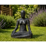 thumbnail of Figura yoga Loto decorativa jardín hormigón negro 80 cm escultura exterior zen terraza patio 70 kg