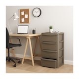 thumbnail of Taupegrijze ladekast met 4 laden - Slaapkamer, kantoor, wasruimte, opbergmeubel 39 x 38,5 x H 80,5 cm Art Plast