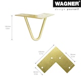 thumbnail of WAGNER Möbelbein HAIRPIN LEG Retro - 12 x 12 x 10 cm, Stahl, goldfarben, Bein schräg & Anschraubplatte - 12821501