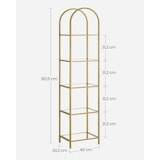 thumbnail of Helloshop26 - Estantería de 5 niveles de vidrio templado 30,2 x 40 x 183,5 cm con forma de arco y estructura metálica para salón 12_0004200