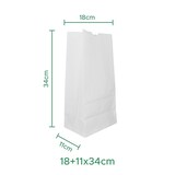 thumbnail of MONOUSO - Papieren zak zonder handvat kraft wit 60g/m² 18+11x34cm (25 stuks)