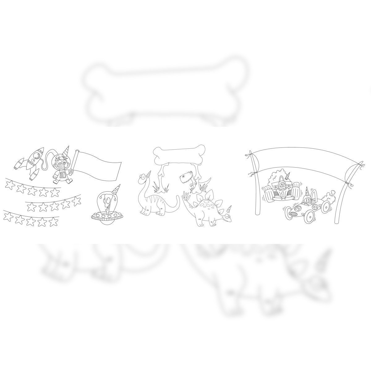 Securit® 3er-Set Fensterschablonen A2 – Jungen-Geburtstag Thema – Kreidestift inklusive