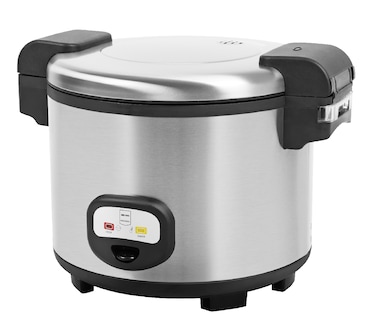 METRO Professional Cuociriso GRC1950, acciaio inox, 48x39x35 cm, Ø 34.7 cm, 12 L, gamma temperatura: 155 - 165°C, 30 porzioni in 45 minuti, argento