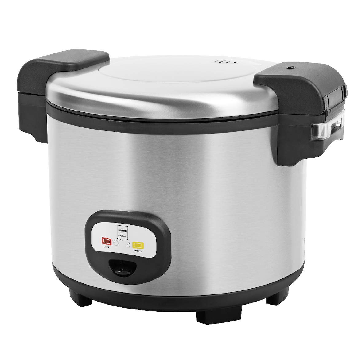 METRO Professional Olla arrocera GRC1950, acero inoxidable, 48x39x35 cm, Ø 34,7 cm, 12 L, rango de temp.: 155-165°C, 30 porciones en 45 minutos, plata