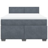 thumbnail of vidaXL Boxspringbett mit Matratze Dunkelgrau 140x200 cm Samt
