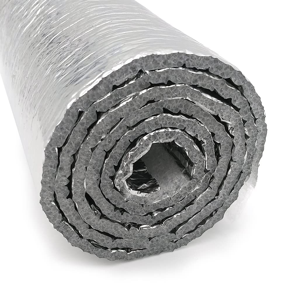 Isolation thermique réfléchissante en aluminium et mousse (15mx0,6m) - Isolation pour caravanes, fourgons, maisons, radiateurs, bureaux