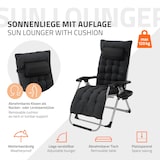 thumbnail of Hauki Sonnenliege klappbar Schwarz, Zero Gravity Relaxliege mit Polster & Getränkehalter, wetterfeste Gartenliege mit verstellbarer Rückenlehne