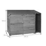 thumbnail of Geräteschuppen HWC-J75, Geräteschrank Gerätehaus, Holz gebeizt MVG-zertifiziert, 180x250x93cm ~ naturfarben